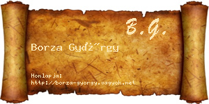 Borza György névjegykártya