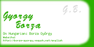 gyorgy borza business card